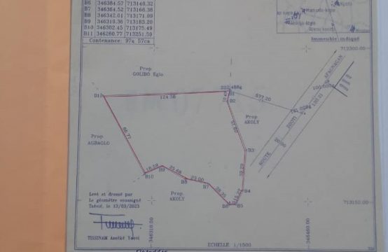 Zooti kpota TV01, à vendre terrain avec titre foncier